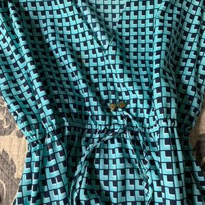 ✨ MICHAEL KORS geo print maxi dress | cinch waist